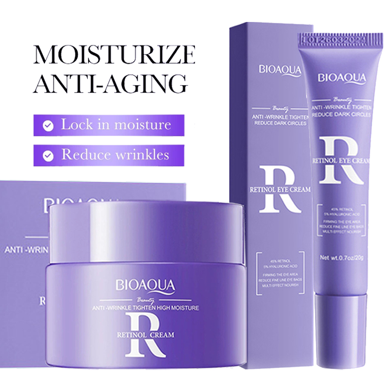Skincare Retinol - BIOAQUA เรตินอลชุดดูแลผิวครีมบำรุงผิวหน้าให้ความชุ่มชื้นต่อต้านริ้วรอยริ้วรอยความหมองคล้ำรอบดวงตาครีมขนาดเดินทางสกินแคร์